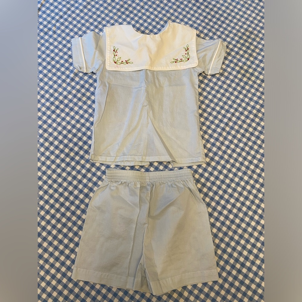 Boys Christmas set with embroidered bib 2T